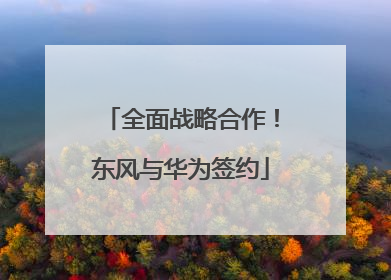 全面战略合作！东风与华为签约