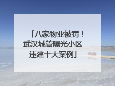 八家物业被罚！武汉城管曝光小区违建十大案例