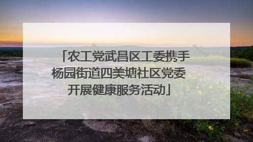 农工党武昌区工委携手杨园街道四美塘社区党委开展健康服务活动
