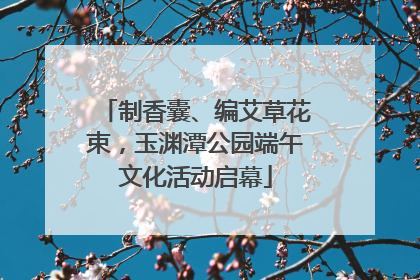 制香囊、编艾草花束，玉渊潭公园端午文化活动启幕