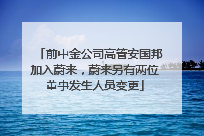 前中金公司高管安国邦加入蔚来，蔚来另有两位董事发生人员变更