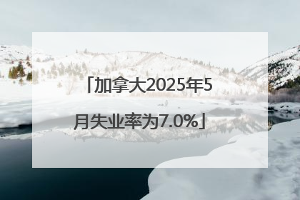 加拿大2025年5月失业率为7.0%