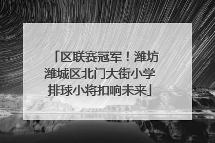 区联赛冠军！潍坊潍城区北门大街小学排球小将扣响未来