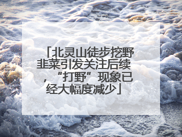 北灵山徒步挖野韭菜引发关注后续，“打野”现象已经大幅度减少