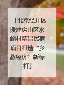 北京经开区援建房山区水峪村精品民宿项目打造“乡愁经济”新标杆