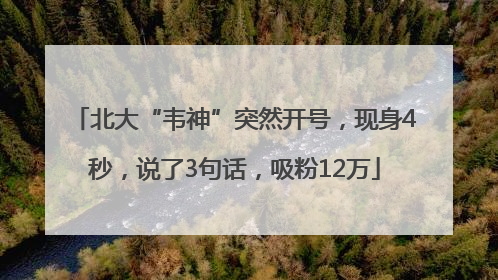 北大“韦神”突然开号，现身4秒，说了3句话，吸粉12万