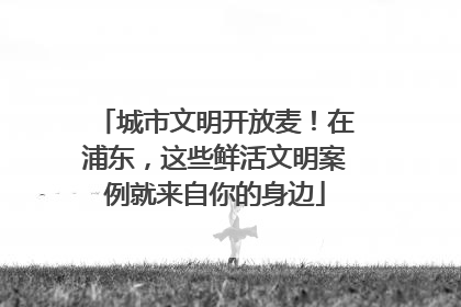城市文明开放麦！在浦东，这些鲜活文明案例就来自你的身边
