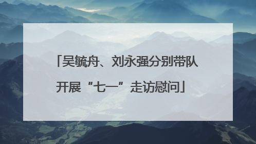 吴毓舟、刘永强分别带队开展“七一”走访慰问