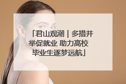 君山观潮｜多措并举促就业 助力高校毕业生逐梦远航