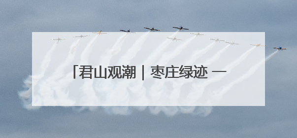 君山观潮｜枣庄绿迹 一座资源型城市的生态觉醒