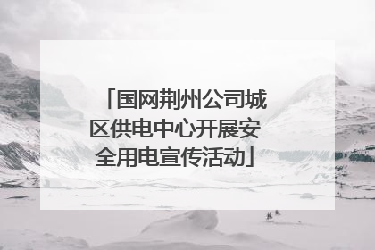 国网荆州公司城区供电中心开展安全用电宣传活动