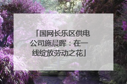 国网长乐区供电公司施晨晖：在一线绽放劳动之花