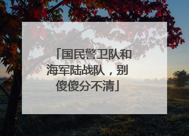 国民警卫队和海军陆战队，别傻傻分不清