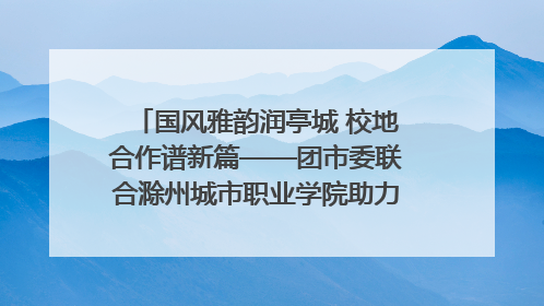 国风雅韵润亭城 校地合作谱新篇——团市委联合滁州城市职业学院助力传统文化“破圈”绽放