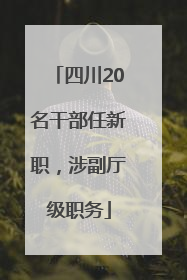 四川20名干部任新职，涉副厅级职务
