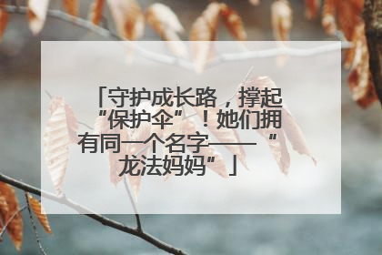 守护成长路，撑起“保护伞”！她们拥有同一个名字——“龙法妈妈”