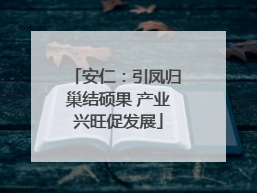 安仁：引凤归巢结硕果 产业兴旺促发展