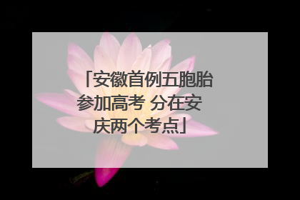 安徽首例五胞胎参加高考 分在安庆两个考点