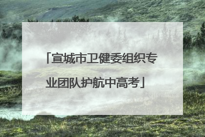 宣城市卫健委组织专业团队护航中高考