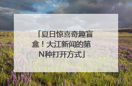 夏日惊喜奇趣盲盒！大江新闻的第N种打开方式