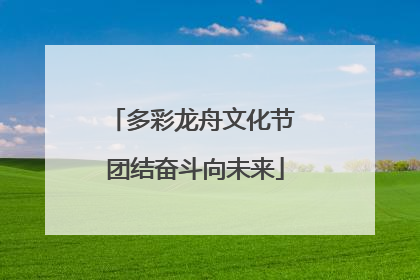 多彩龙舟文化节 团结奋斗向未来
