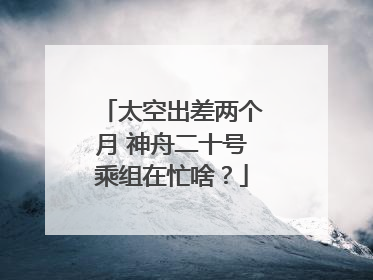 太空出差两个月 神舟二十号乘组在忙啥？