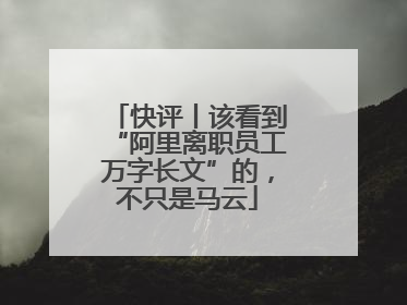 快评丨该看到“阿里离职员工万字长文”的，不只是马云