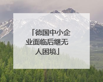 德国中小企业面临后继无人困境