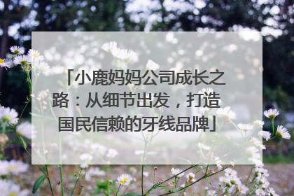小鹿妈妈公司成长之路：从细节出发，打造国民信赖的牙线品牌