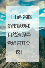 山西省临汾市规划和自然资源局党组召开会议