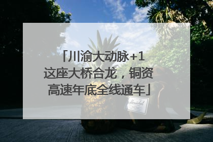 川渝大动脉+1 这座大桥合龙，铜资高速年底全线通车