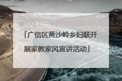 广信区黄沙岭乡妇联开展家教家风宣讲活动