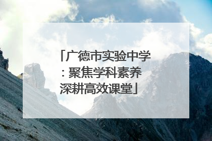 广德市实验中学：聚焦学科素养 深耕高效课堂