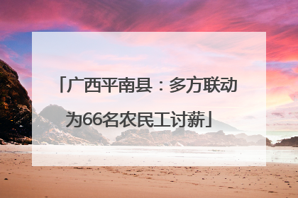 广西平南县：多方联动为66名农民工讨薪