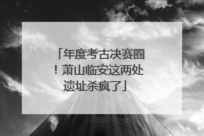 年度考古决赛圈！萧山临安这两处遗址杀疯了