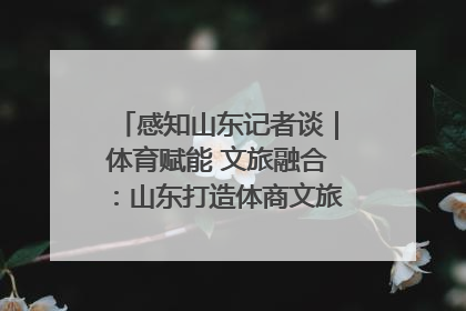 感知山东记者谈｜体育赋能 文旅融合：山东打造体商文旅融合发展新格局