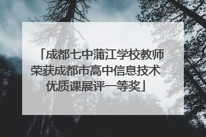 成都七中蒲江学校教师荣获成都市高中信息技术优质课展评一等奖