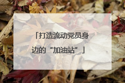 打造流动党员身边的“加油站”
