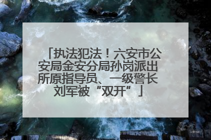 执法犯法！六安市公安局金安分局孙岗派出所原指导员、一级警长刘军被“双开”