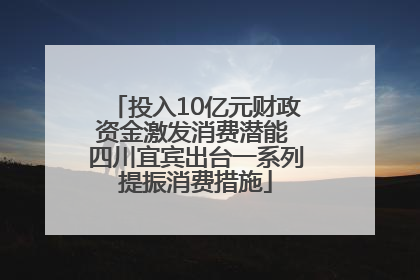 投入10亿元财政资金激发消费潜能 四川宜宾出台一系列提振消费措施
