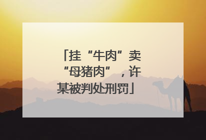 挂“牛肉”卖“母猪肉”，许某被判处刑罚