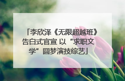 李欣泽《无限超越班》告白式官宣 以“求职文学”圆梦演技综艺