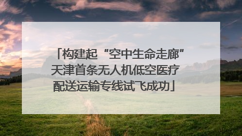 构建起“空中生命走廊” 天津首条无人机低空医疗配送运输专线试飞成功
