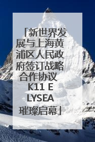 新世界发展与上海黄浦区人民政府签订战略合作协议 K11 ELYSEA璀璨启幕