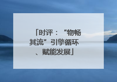 时评：“物畅其流”引擎循环、赋能发展