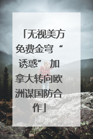 无视美方免费金穹“诱惑” 加拿大转向欧洲谋国防合作