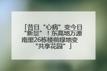 昔日“心病”变今日“新景”！东高地万源南里26栋楼前绿地变“共享花园”