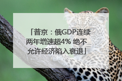 普京：俄GDP连续两年增速超4% 绝不允许经济陷入衰退