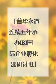 普华永道连续五年承办IBI国际企业孵化器研讨班