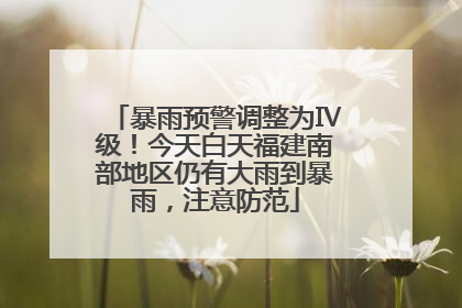 暴雨预警调整为Ⅳ级！今天白天福建南部地区仍有大雨到暴雨，注意防范